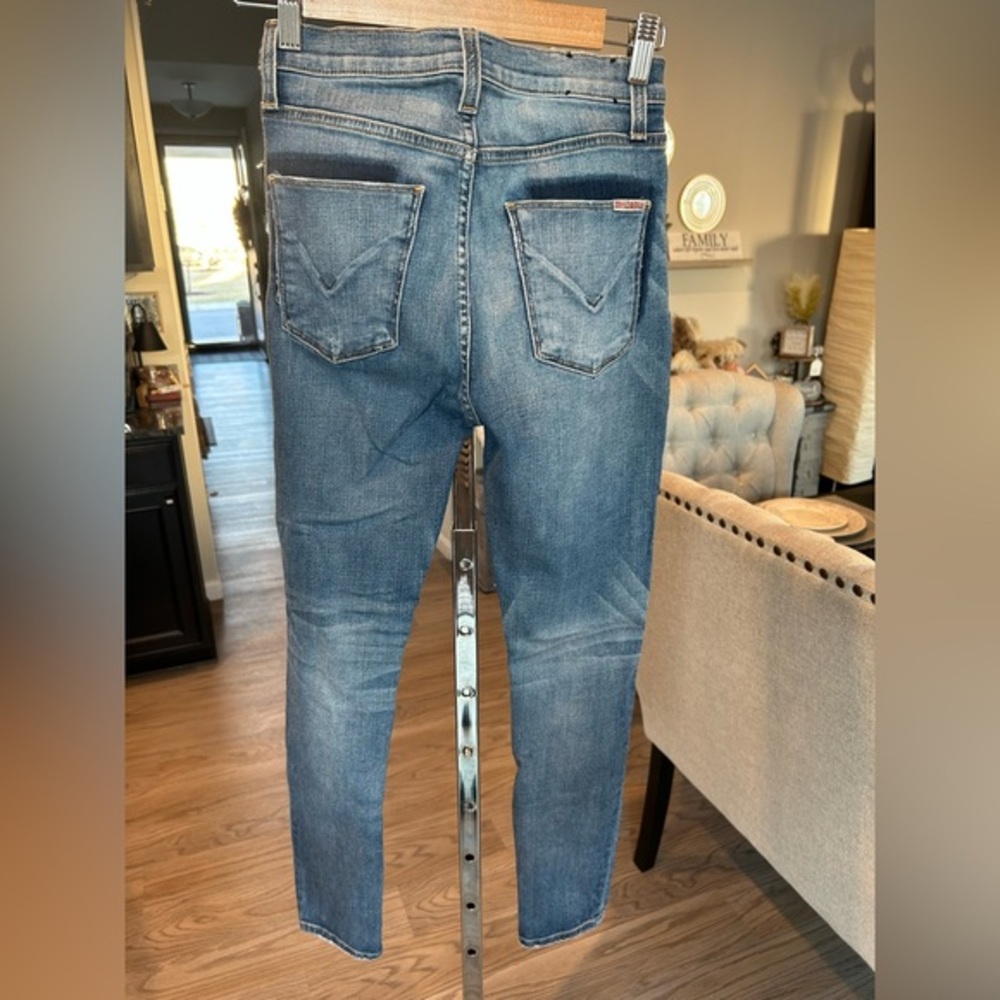 ✨Rare Hudson Barbara High waist skinny Jeans Medium Blue Denim Unique Pocket